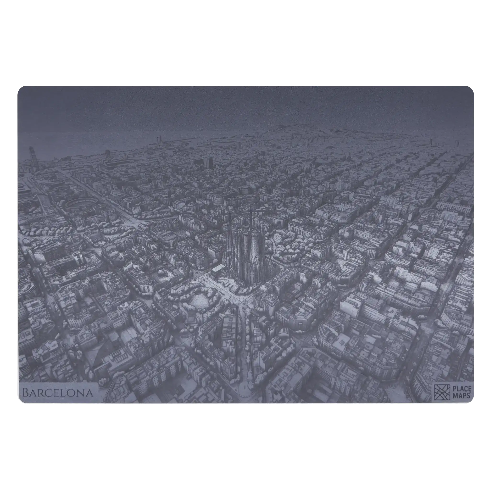 Leren Placemat Skyline Barcelona - Sagrada Família