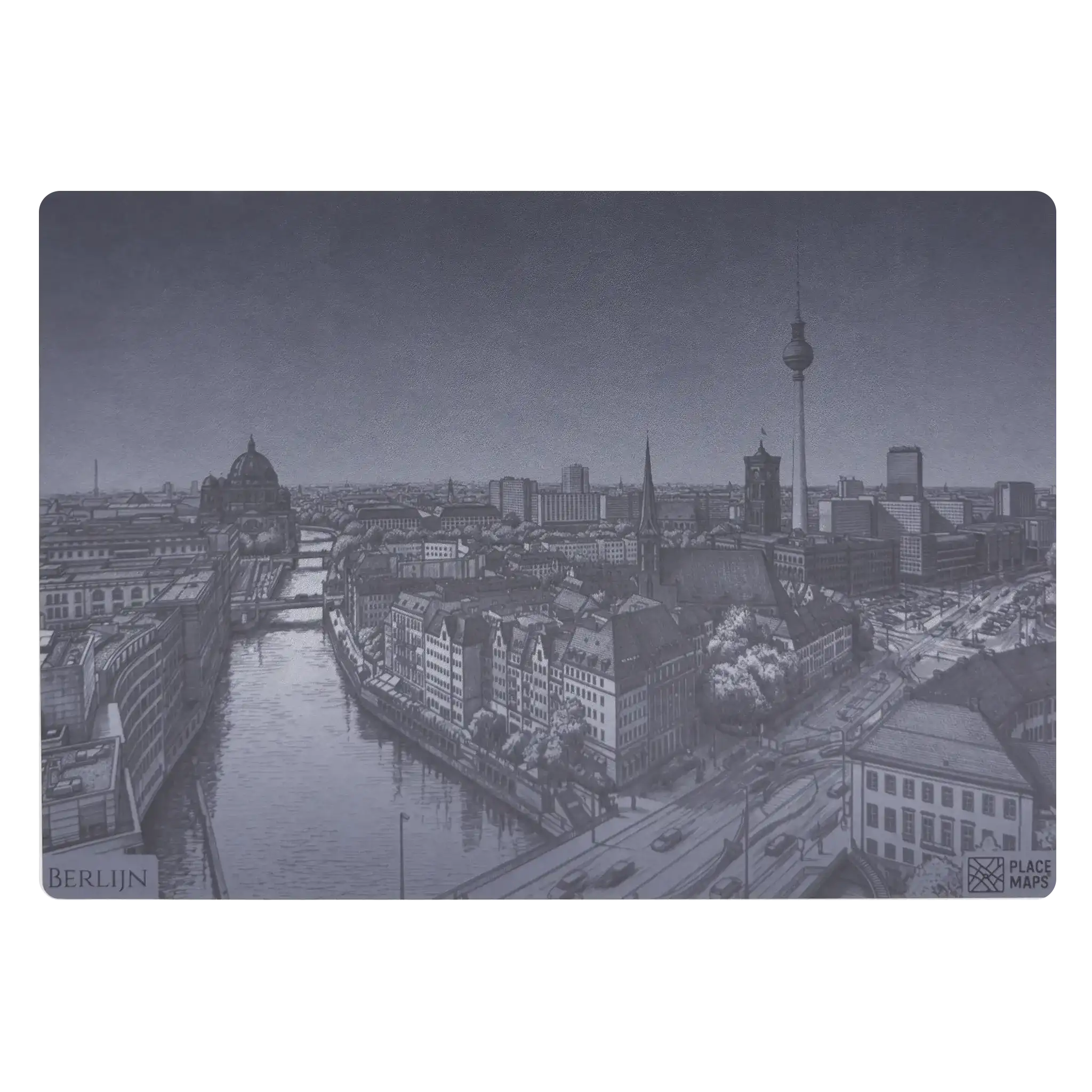 Leren Placemat Skyline Berlijn - Fernsehturm