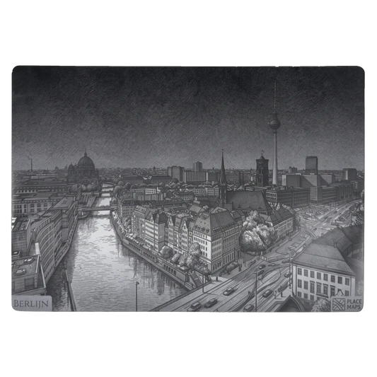 Leren Placemat Skyline Berlijn - Fernsehturm
