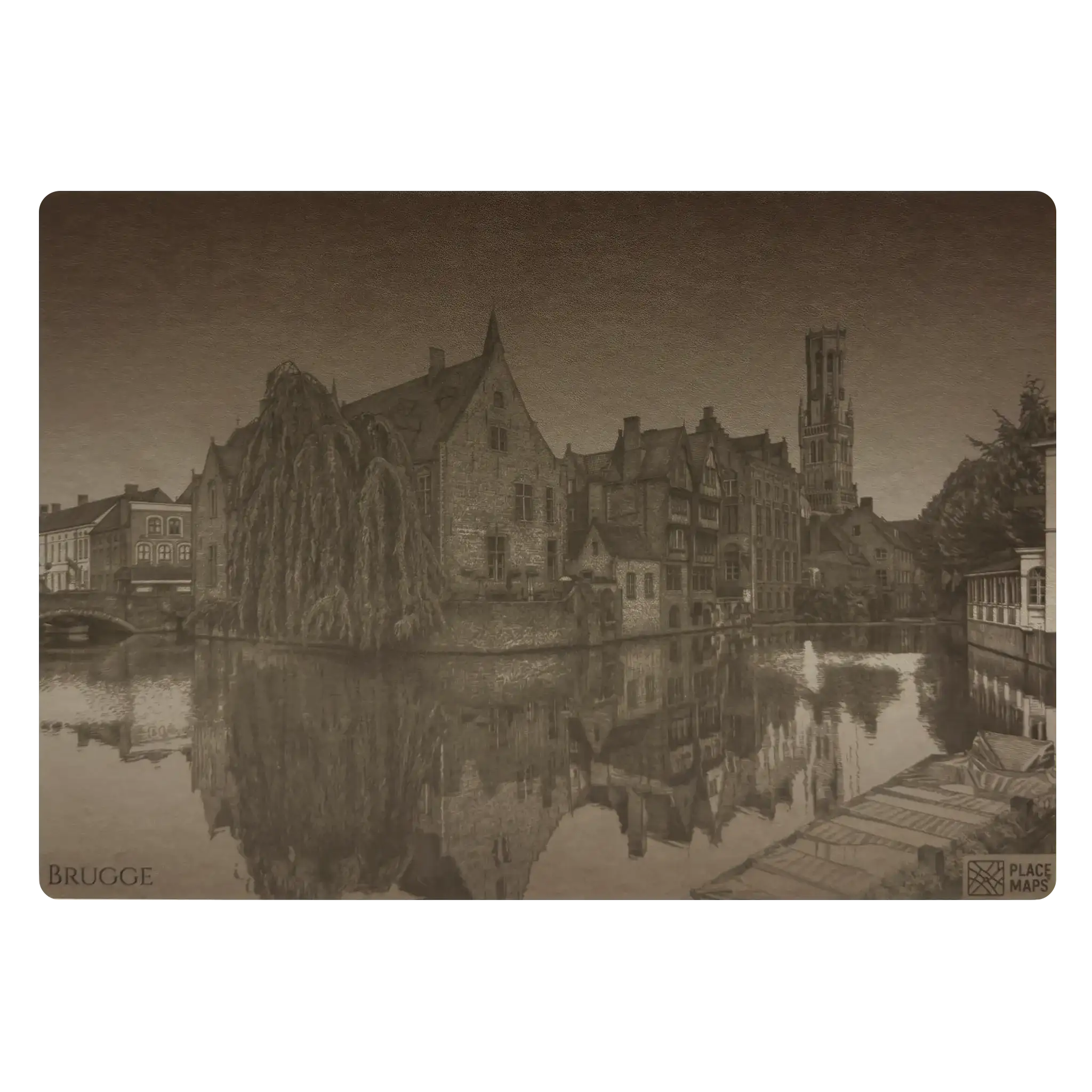 Leren Placemat Skyline Brugge - Belfort
