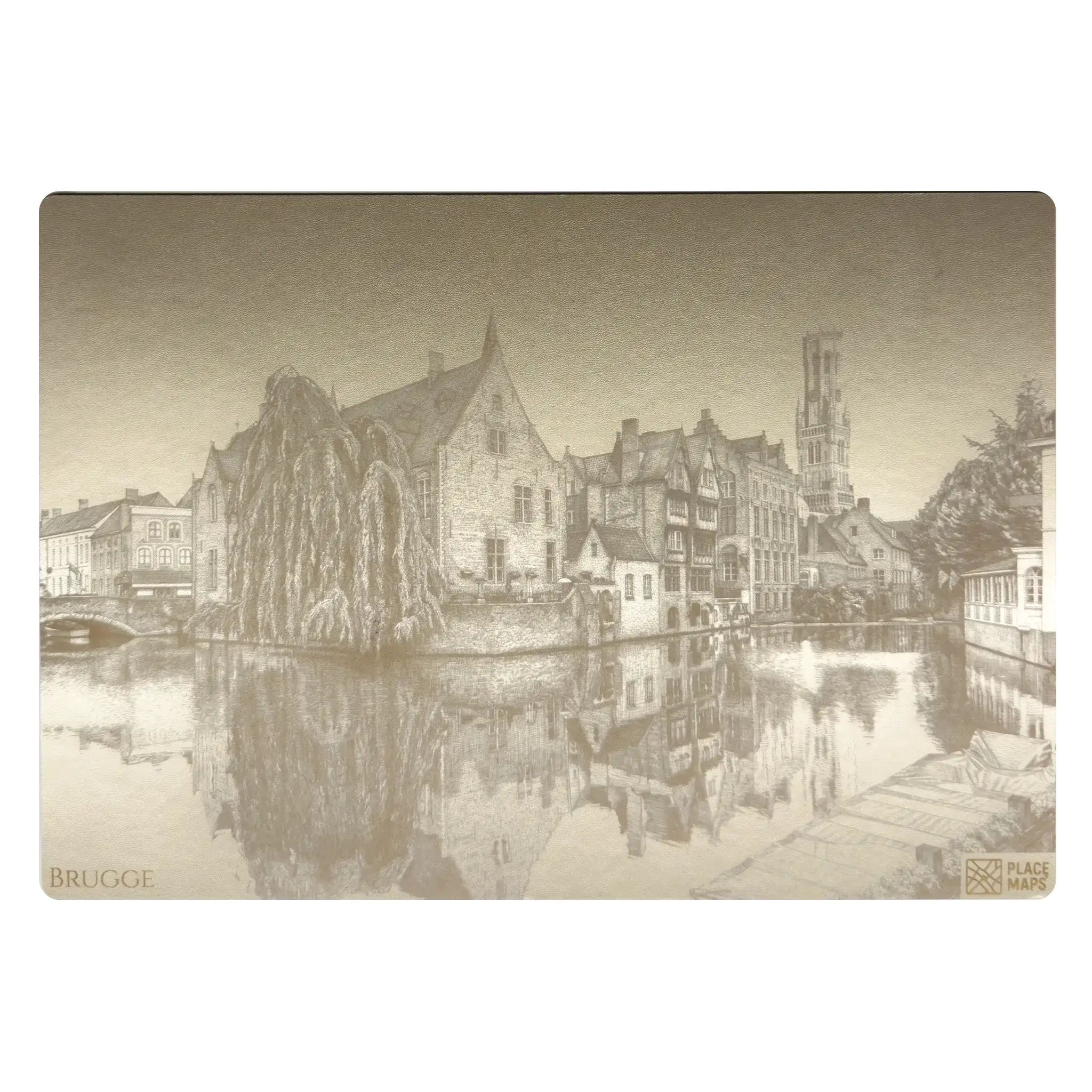 Leren Placemat Skyline Brugge - Belfort