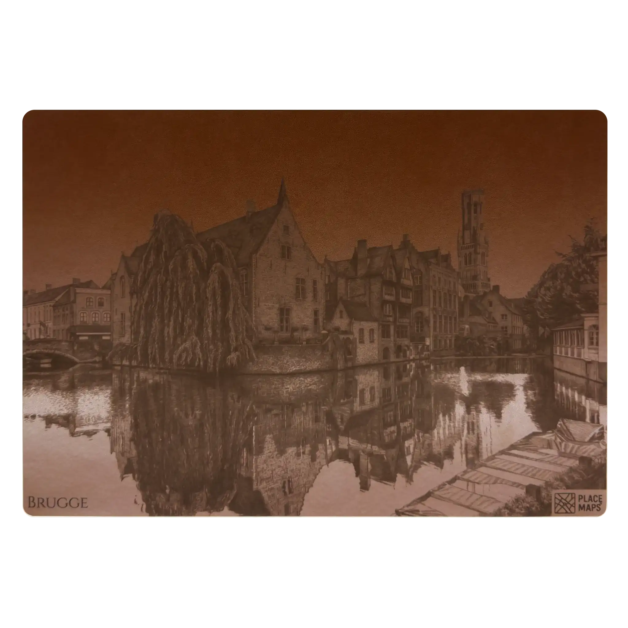 Leren Placemat Skyline Brugge - Belfort