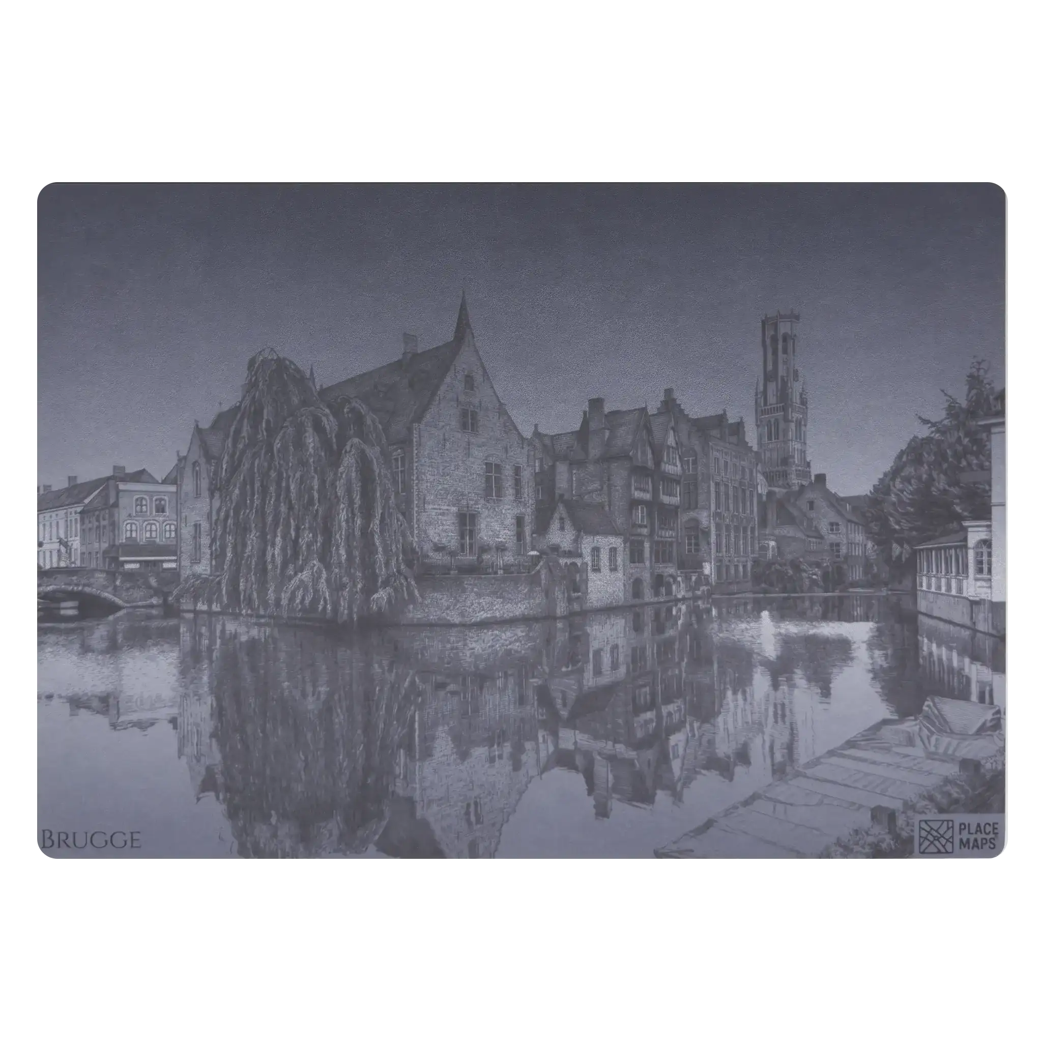Leren Placemat Skyline Brugge - Belfort