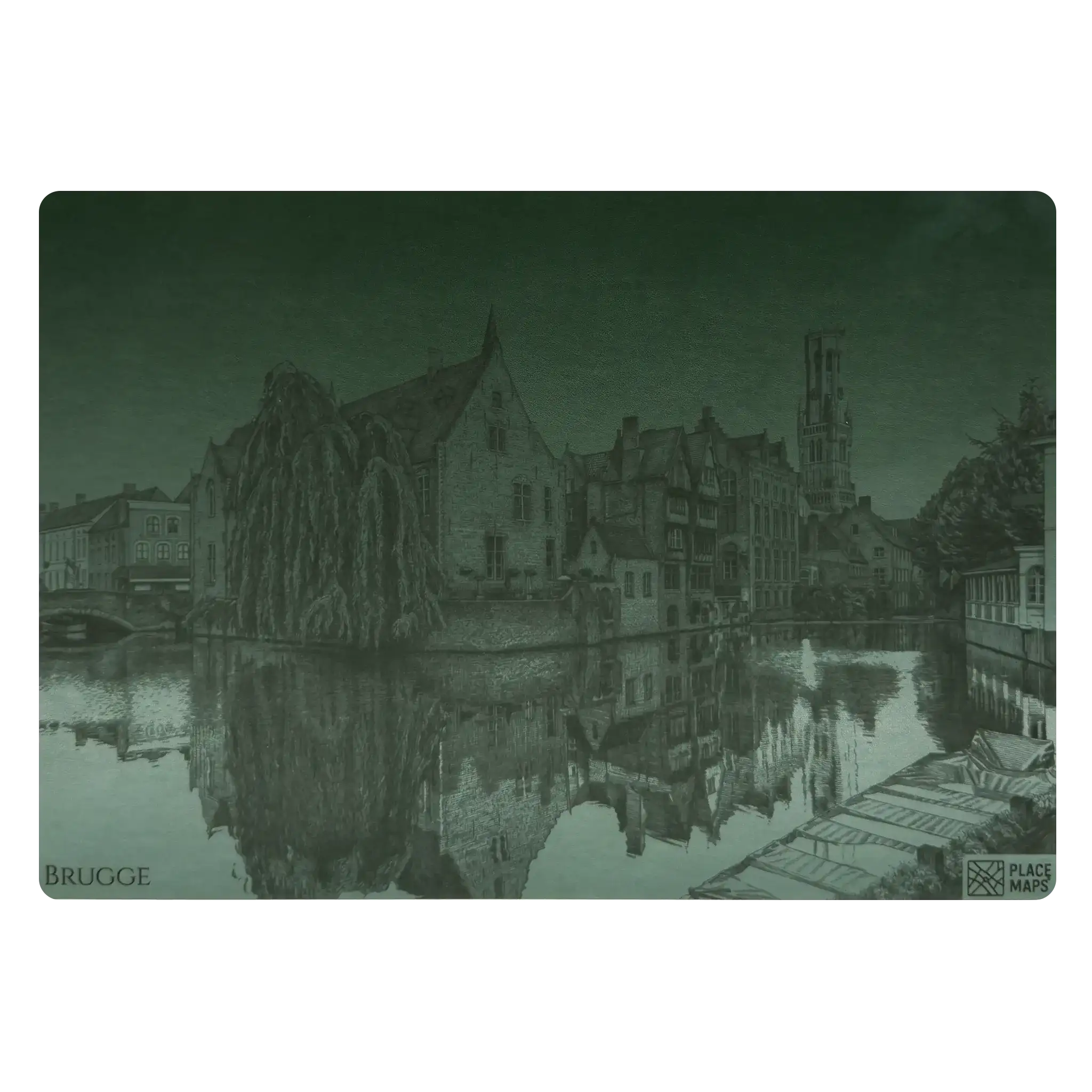Leren Placemat Skyline Brugge - Belfort