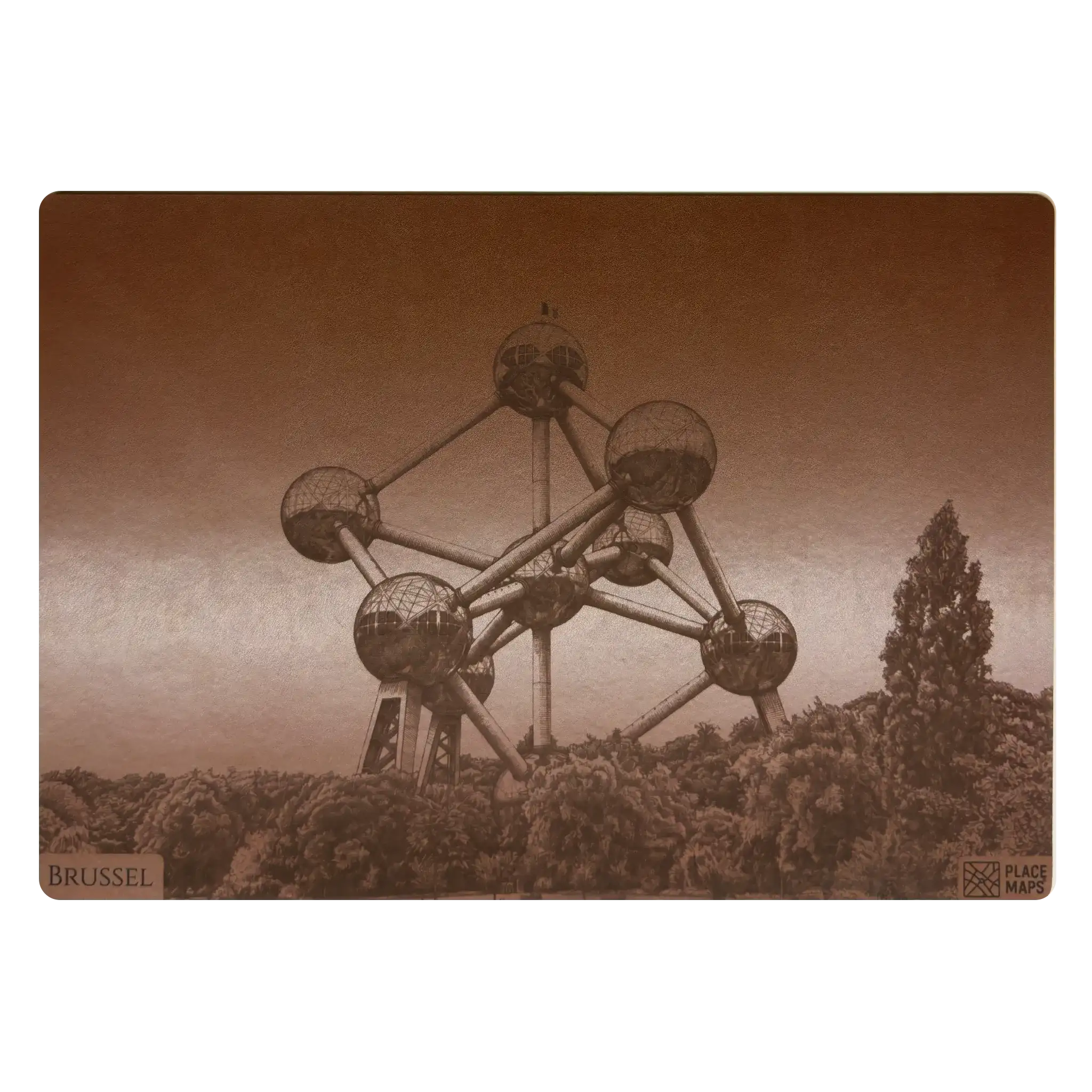 Leren Placemat Skyline Brussel - Atomium