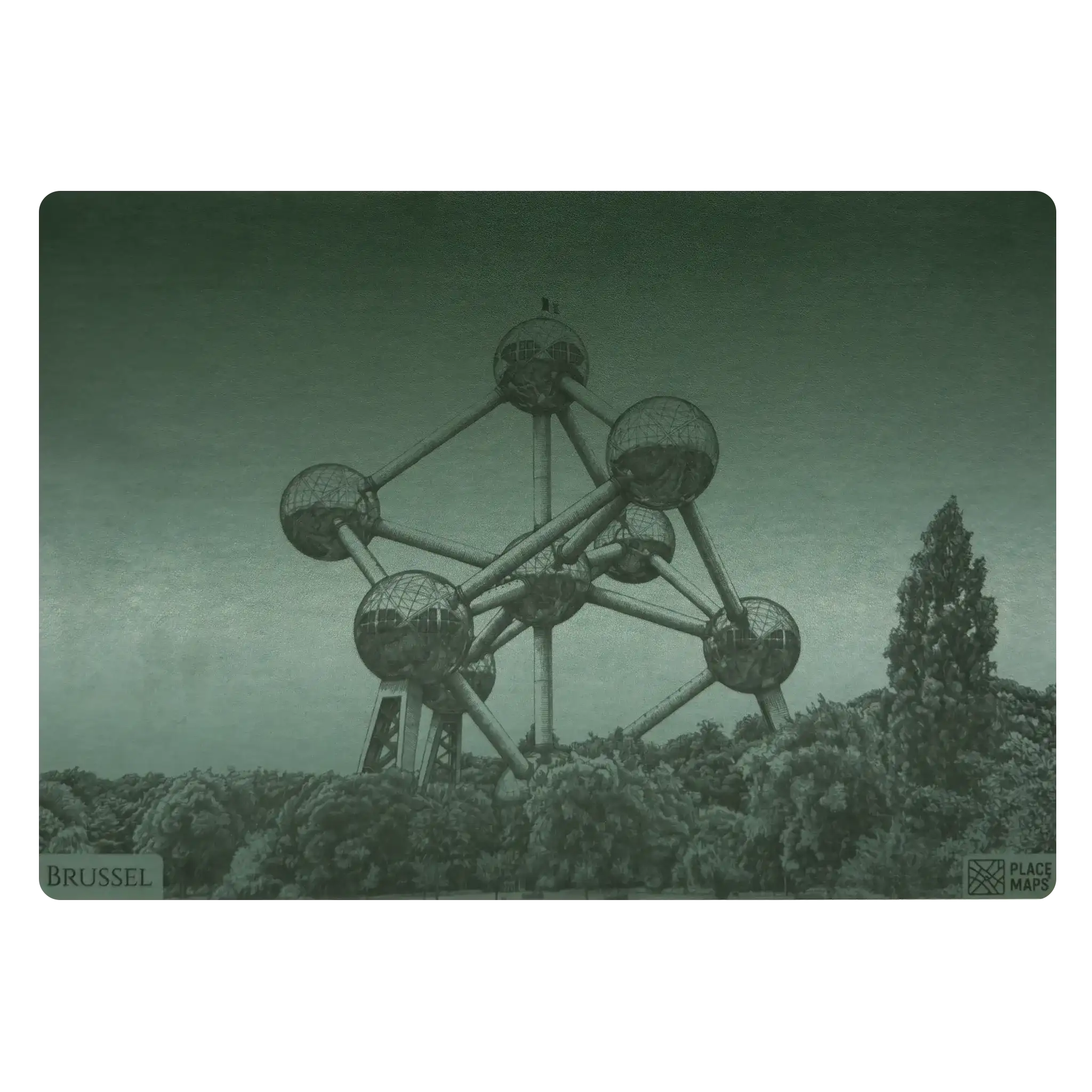 Leren Placemat Skyline Brussel - Atomium