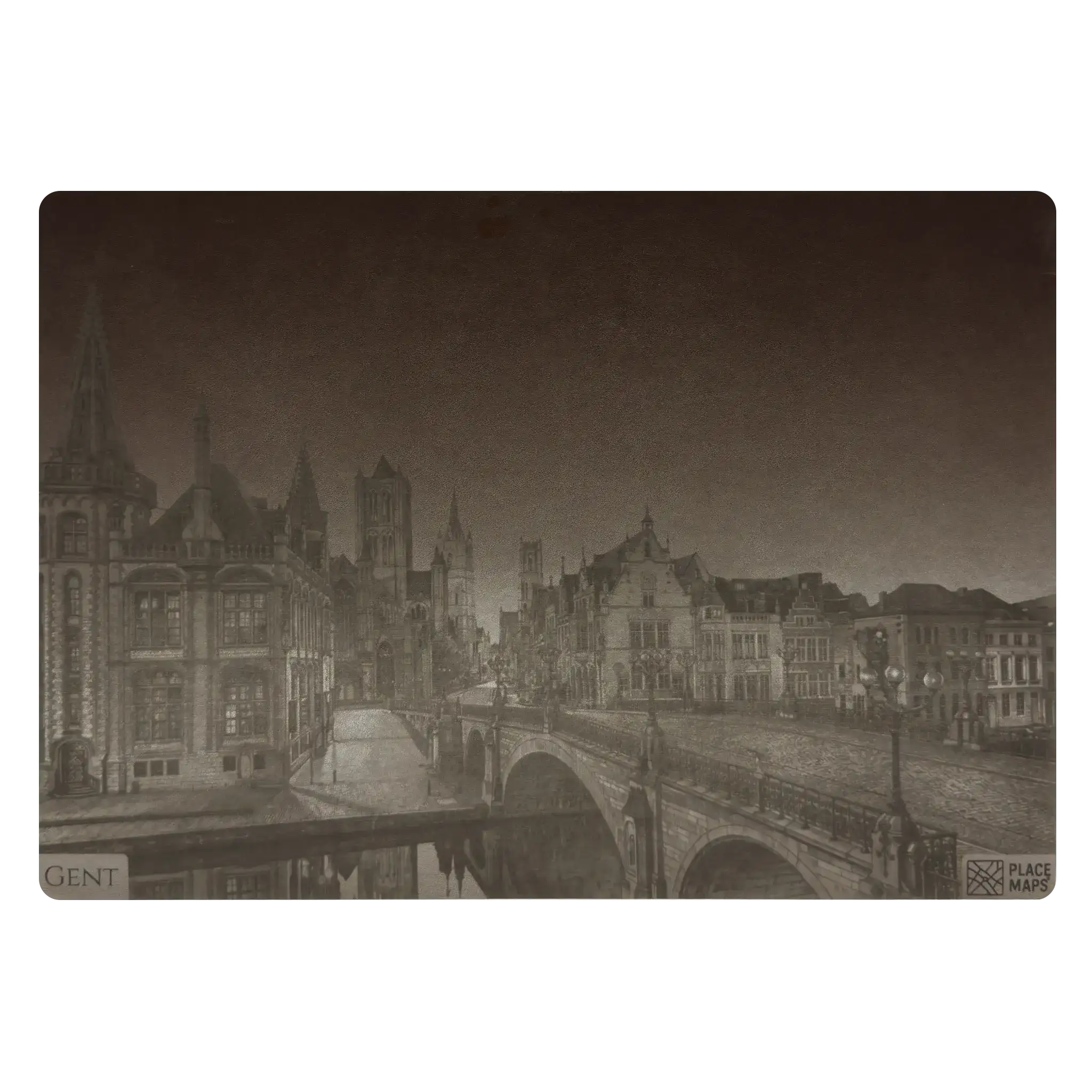 Leren Placemat Skyline Gent - Drie Torens