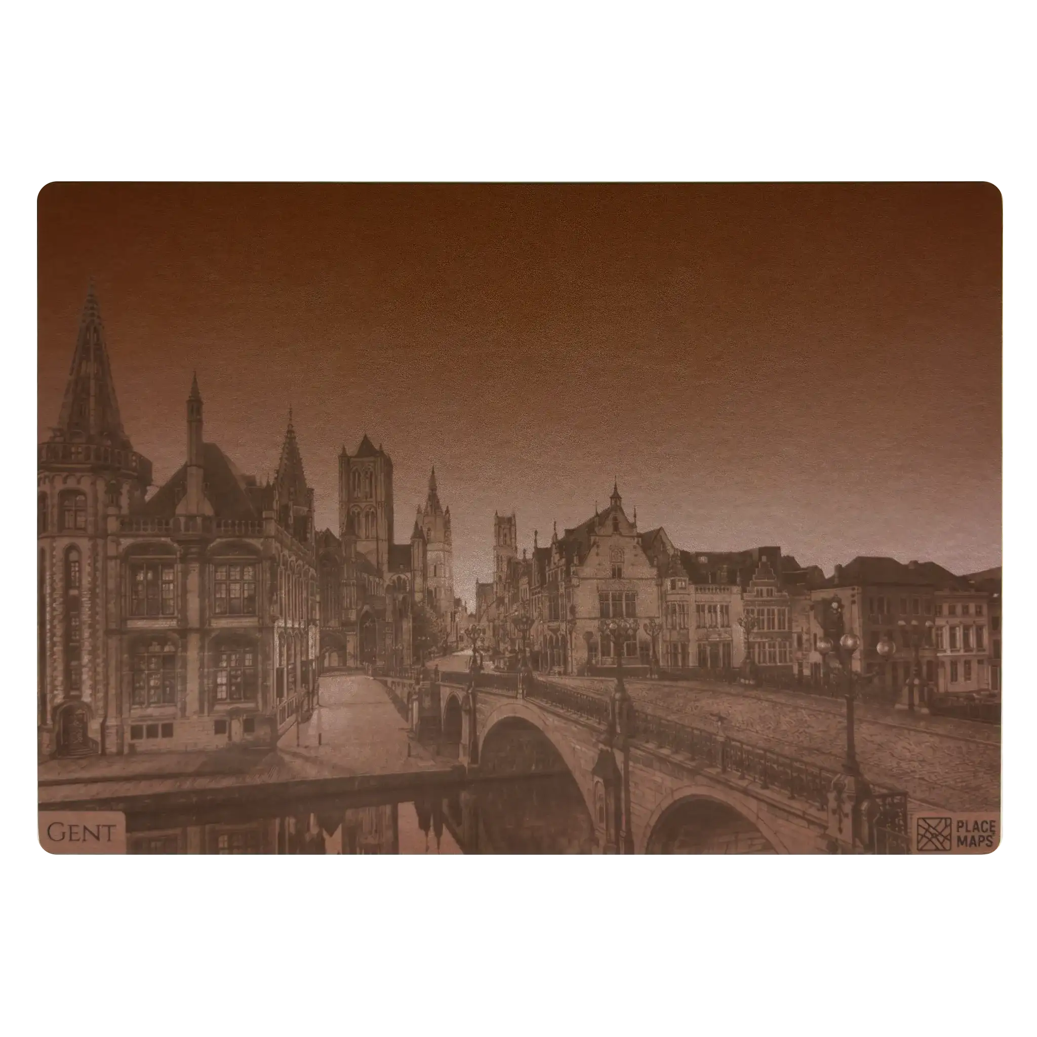 Leren Placemat Skyline Gent - Drie Torens