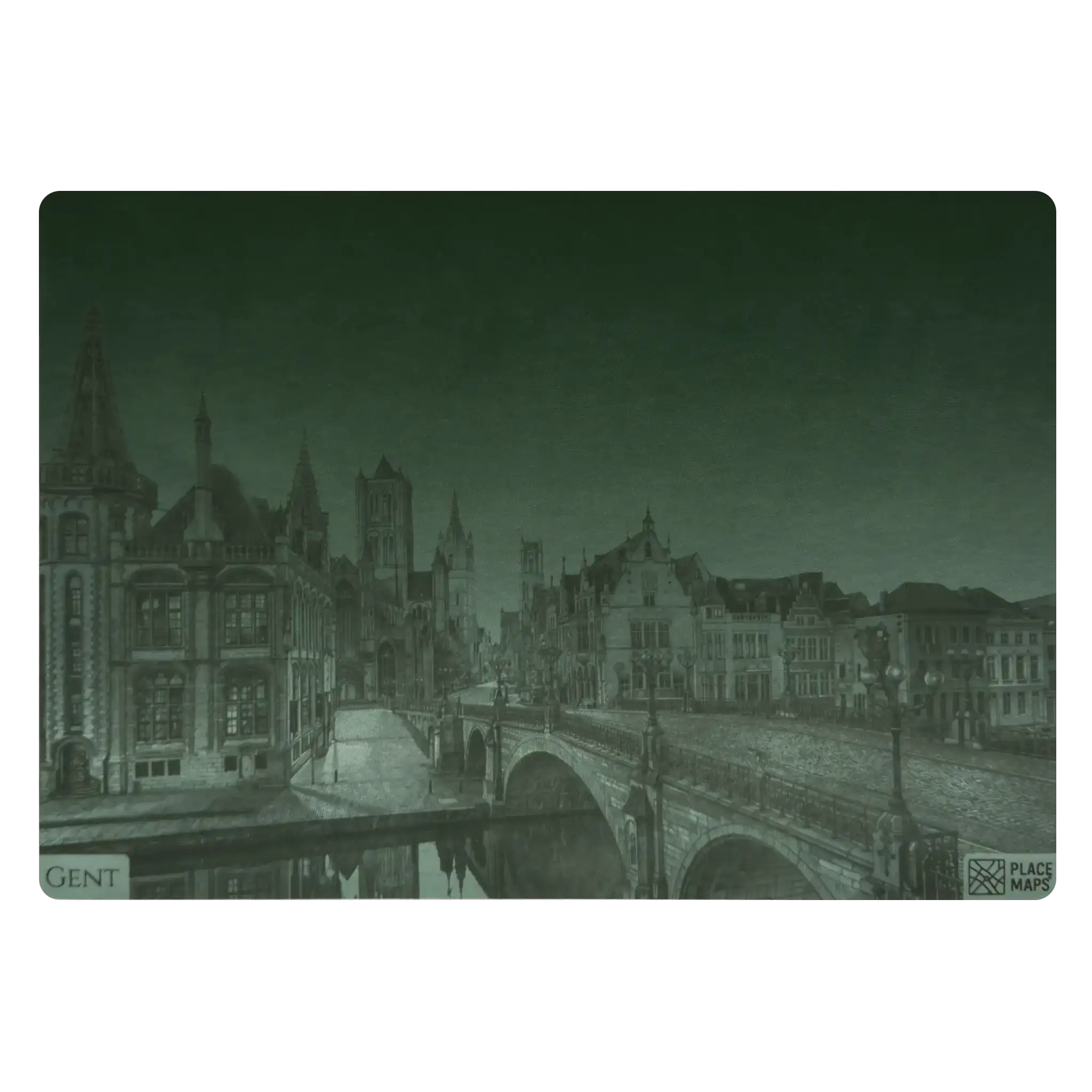 Leren Placemat Skyline Gent - Drie Torens