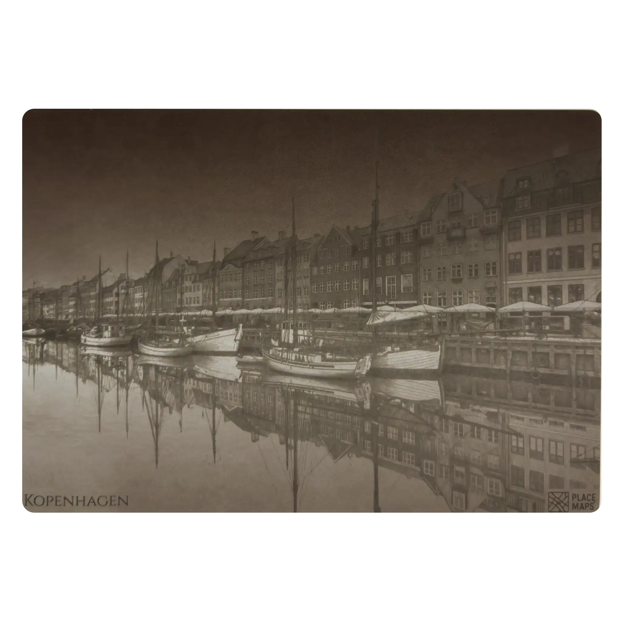 Leren Placemat Skyline Kopenhagen - Nyhavn