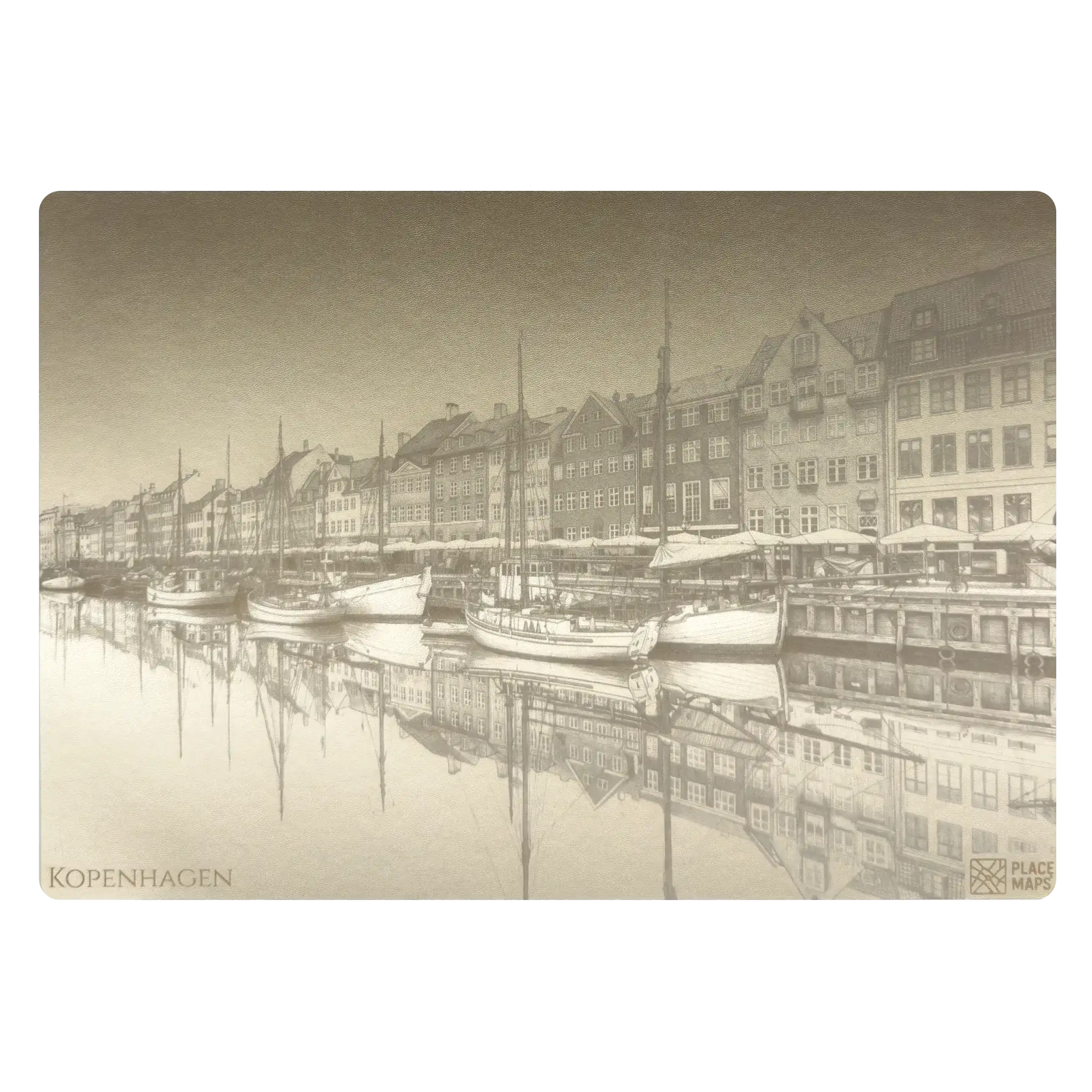 Leren Placemat Skyline Kopenhagen - Nyhavn