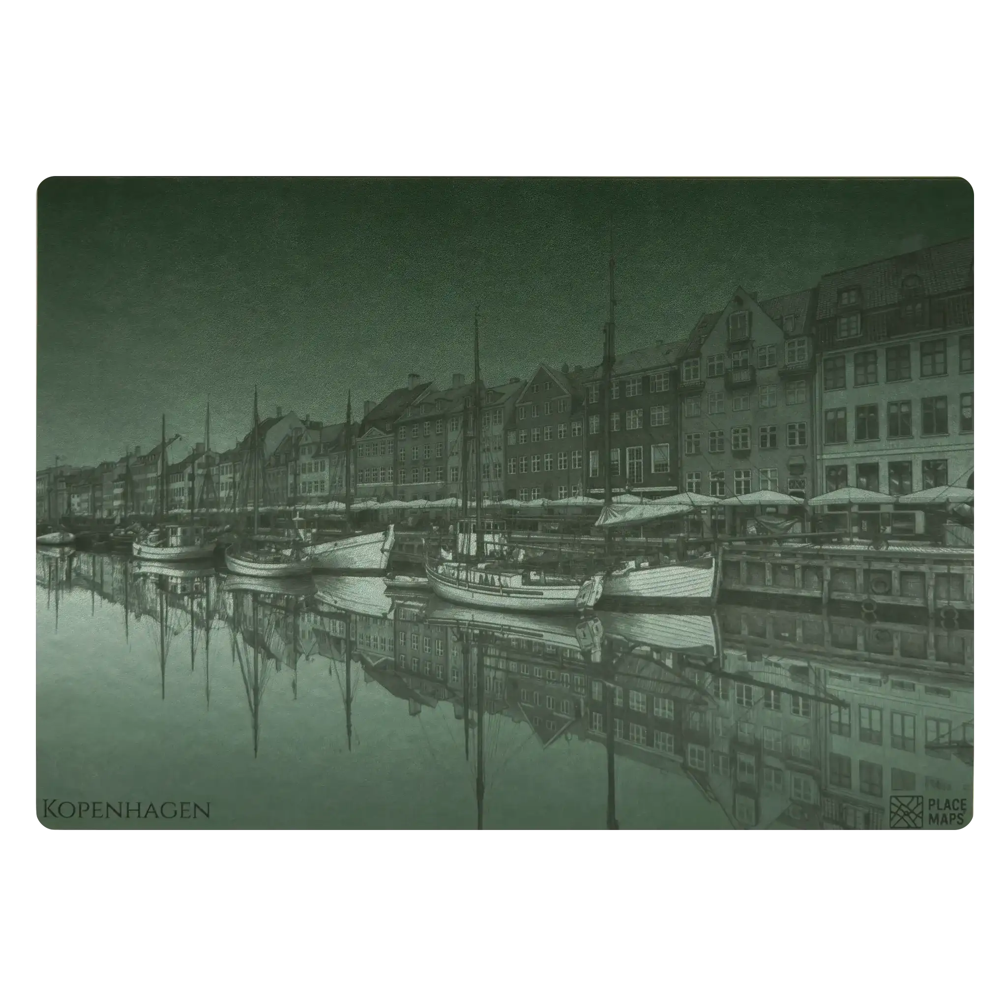 Leren Placemat Skyline Kopenhagen - Nyhavn