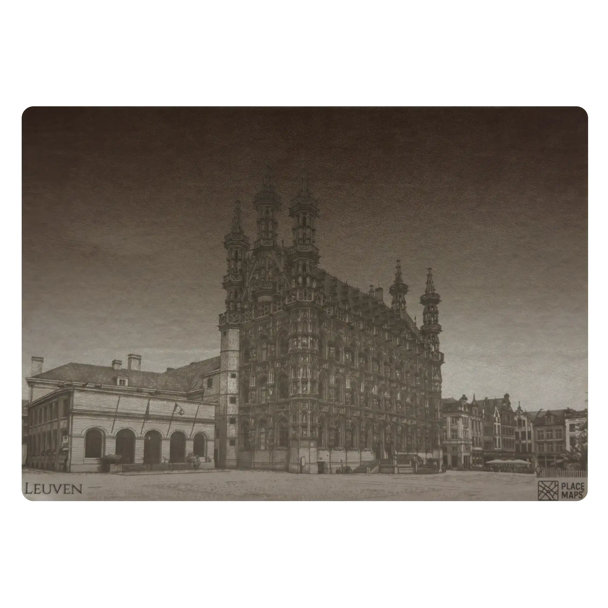 Leren Placemat Skyline Leuven - Stadhuis