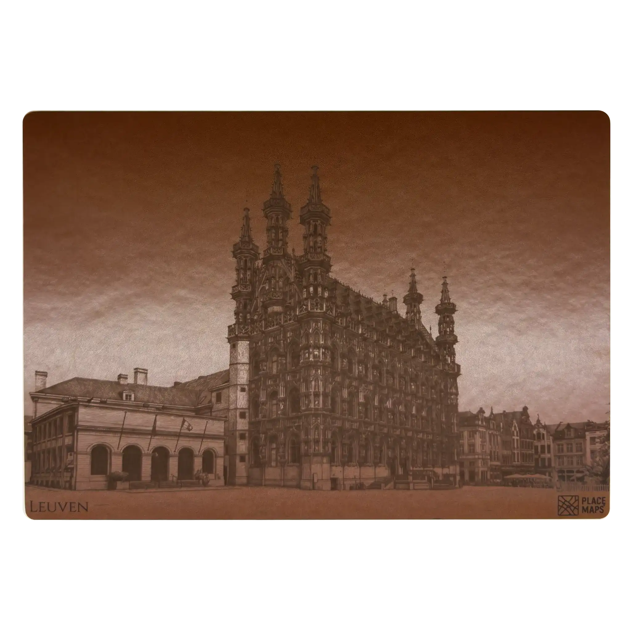 Leren Placemat Skyline Leuven - Stadhuis
