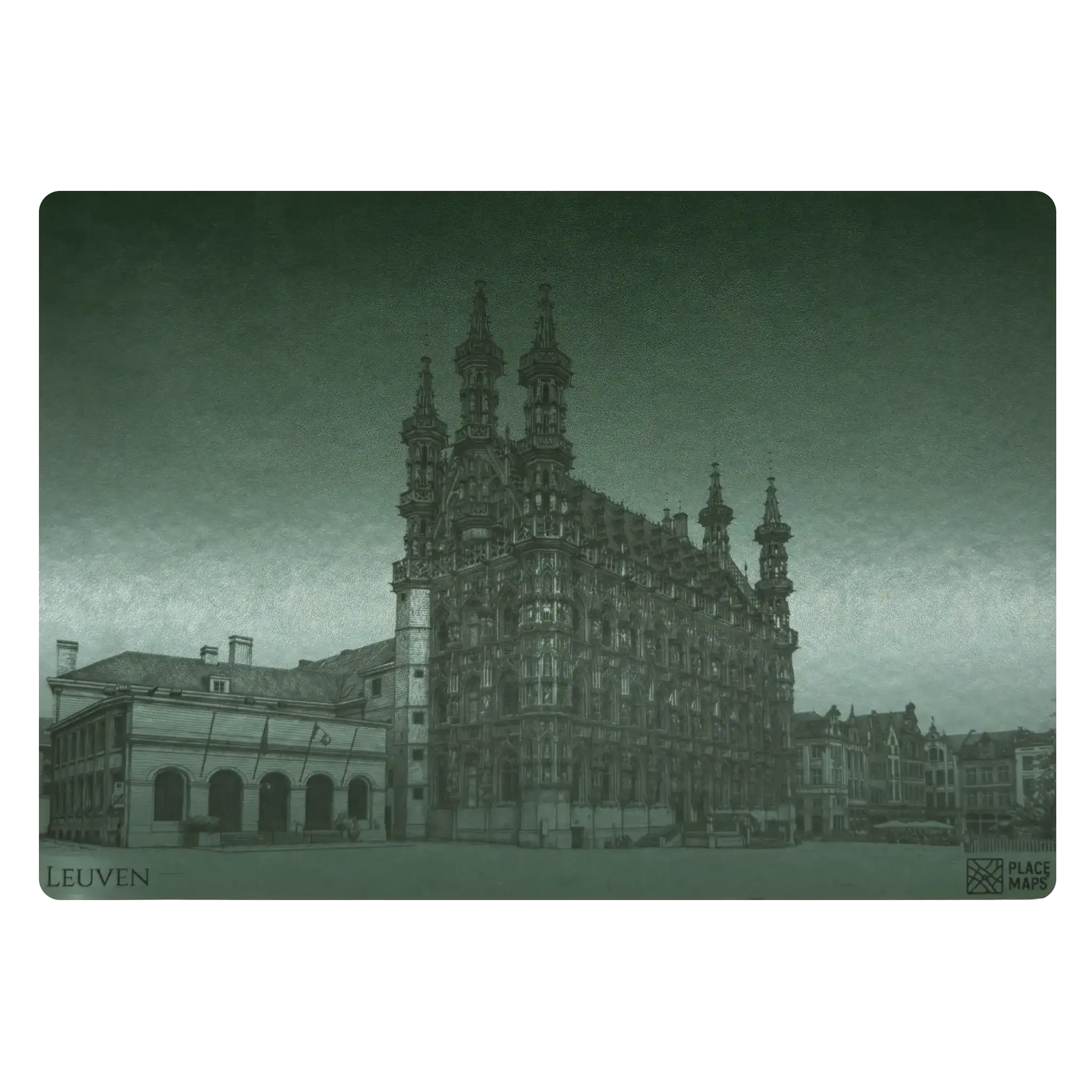 Leren Placemat Skyline Leuven - Stadhuis
