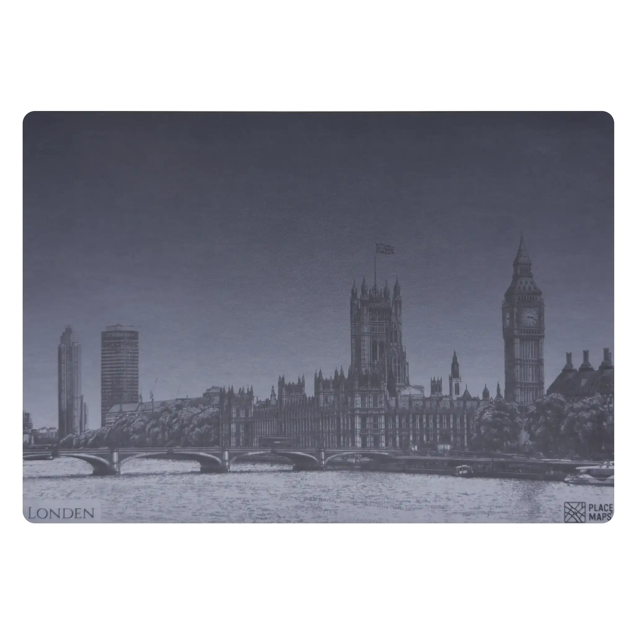 Leren Placemat Skyline Londen - Big Ben & Parlement
