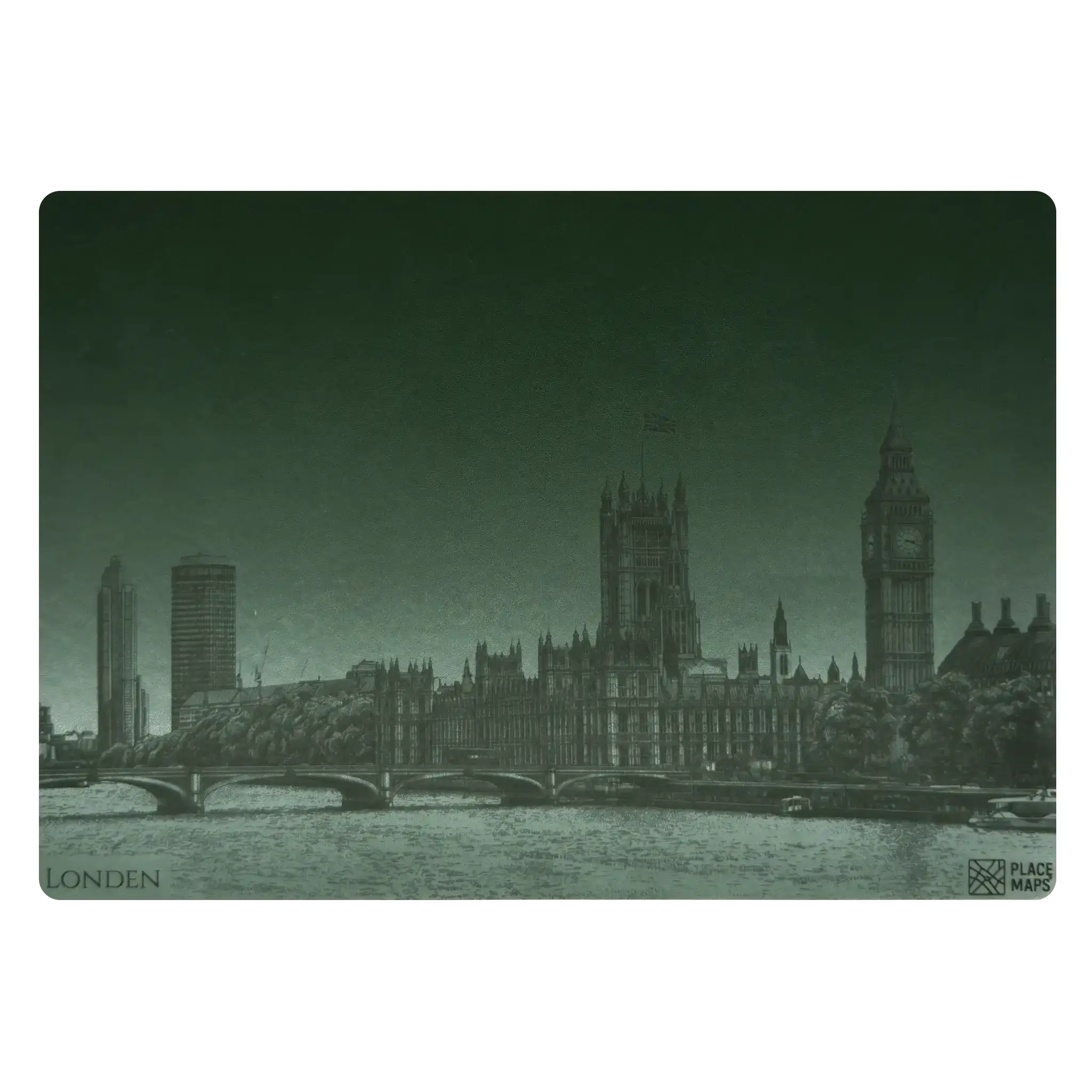 Leren Placemat Skyline Londen - Big Ben & Parlement