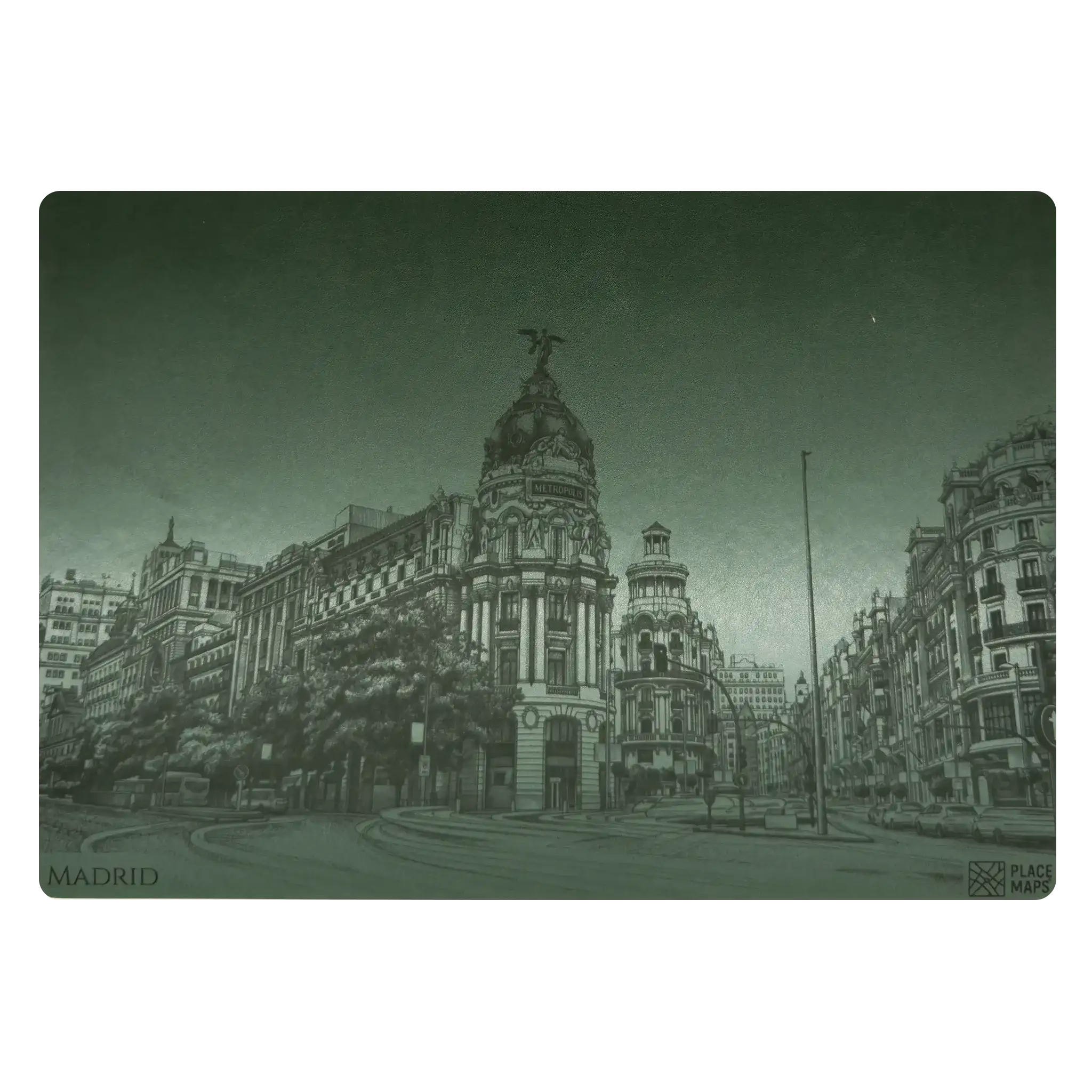 Leren Placemat Skyline Madrid - Edificio Metropolis