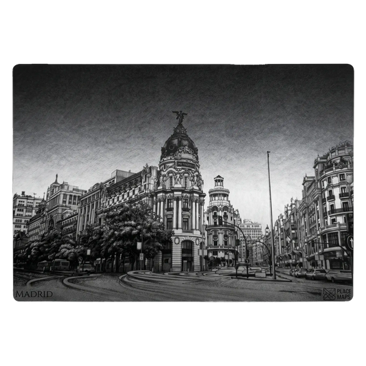 Leren Placemat Skyline Madrid - Edificio Metropolis