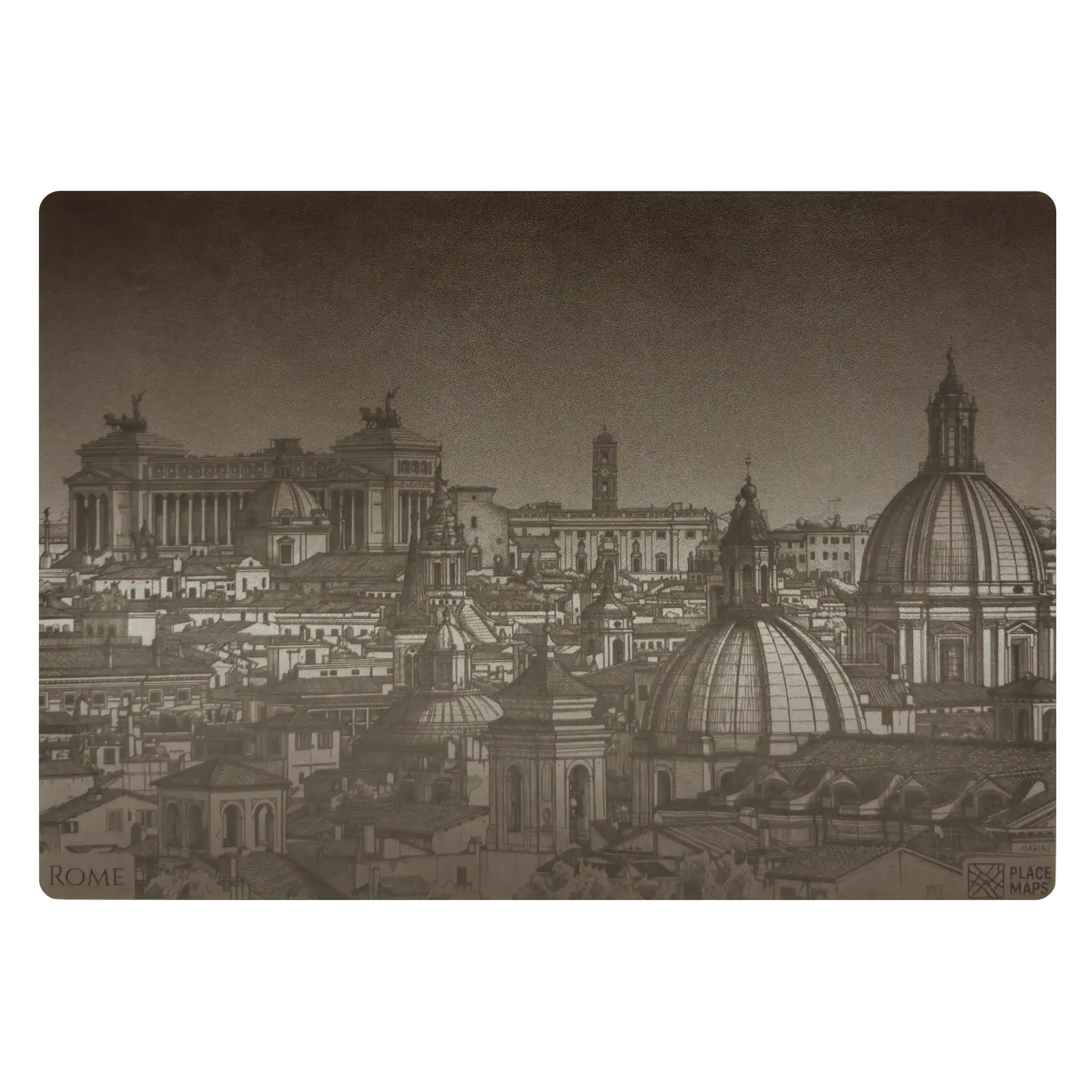 Leren Placemat Skyline Rome - Monument van Victor Emanuel II