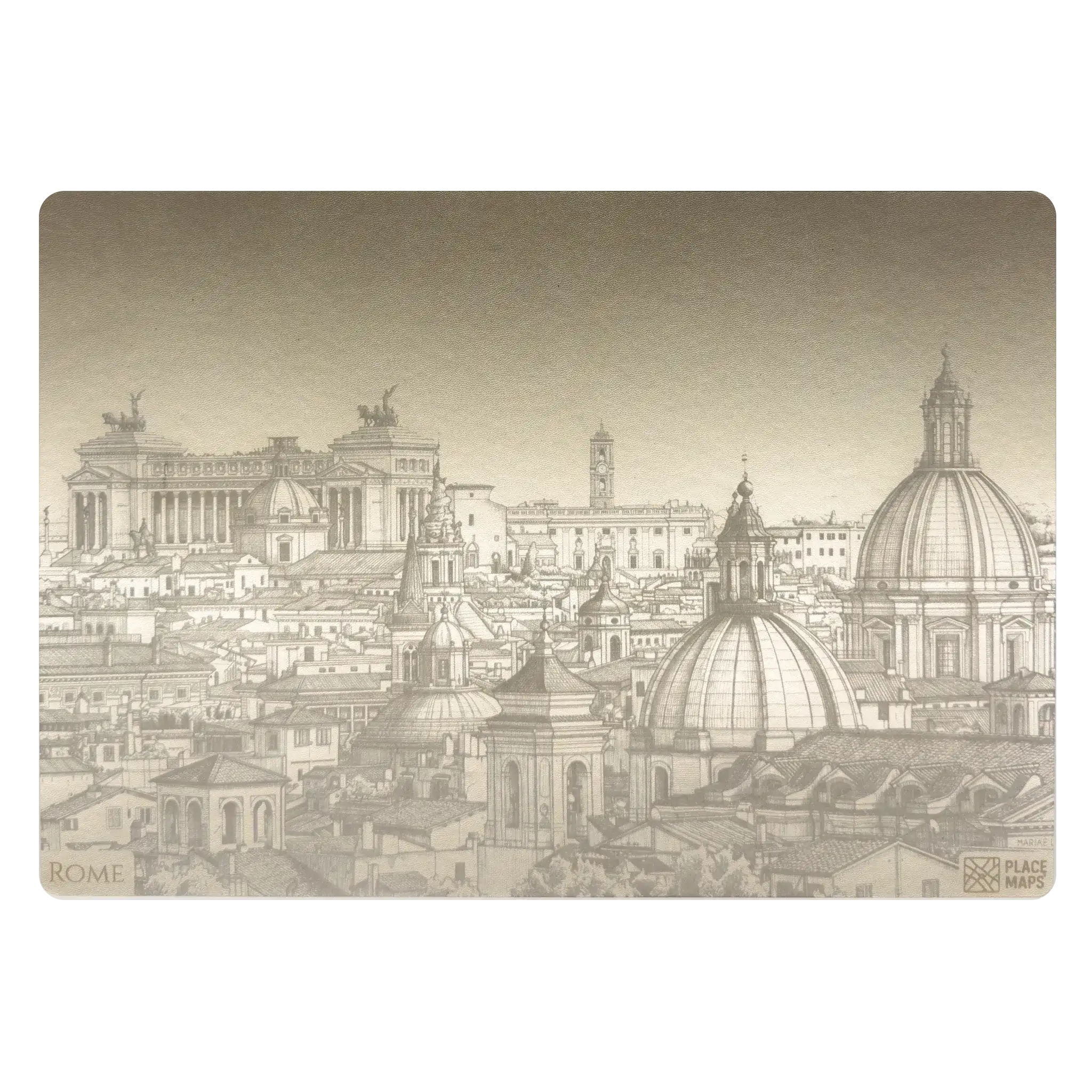 Leren Placemat Skyline Rome - Monument van Victor Emanuel II