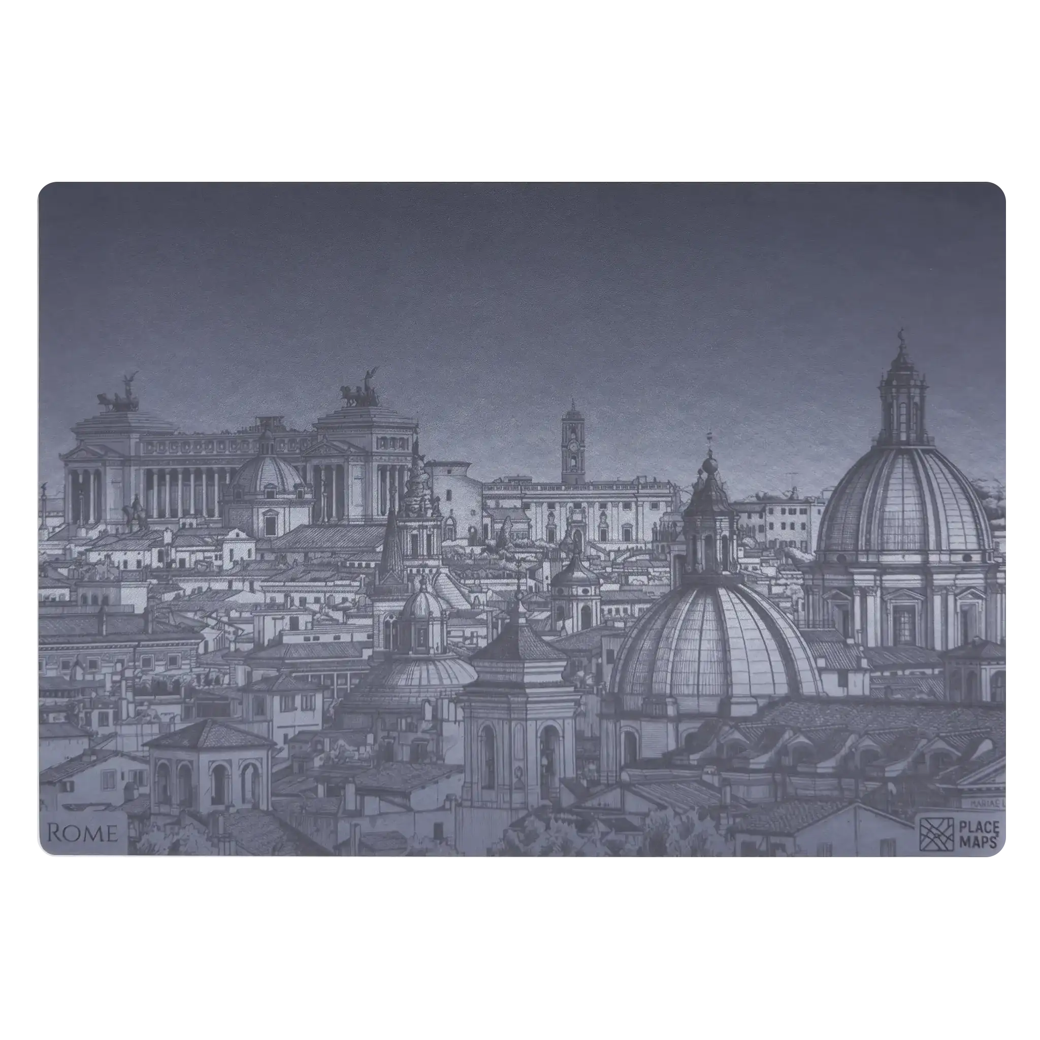 Leren Placemat Skyline Rome - Monument van Victor Emanuel II
