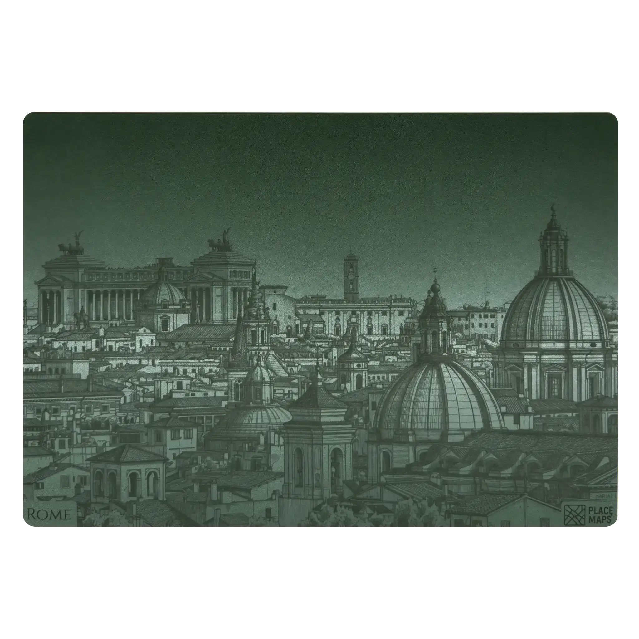 Leren Placemat Skyline Rome - Monument van Victor Emanuel II
