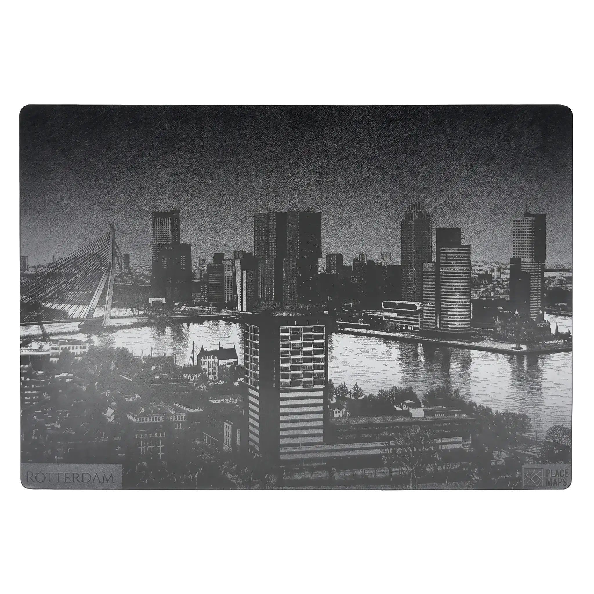 Leren Placemat Skyline Rotterdam - Erasmusbrug