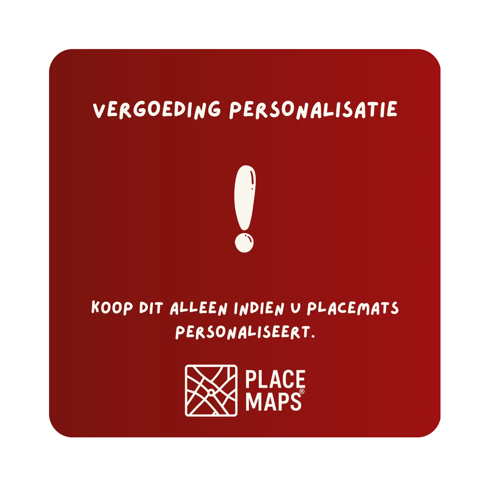 Vergoeding personalisatie gebied