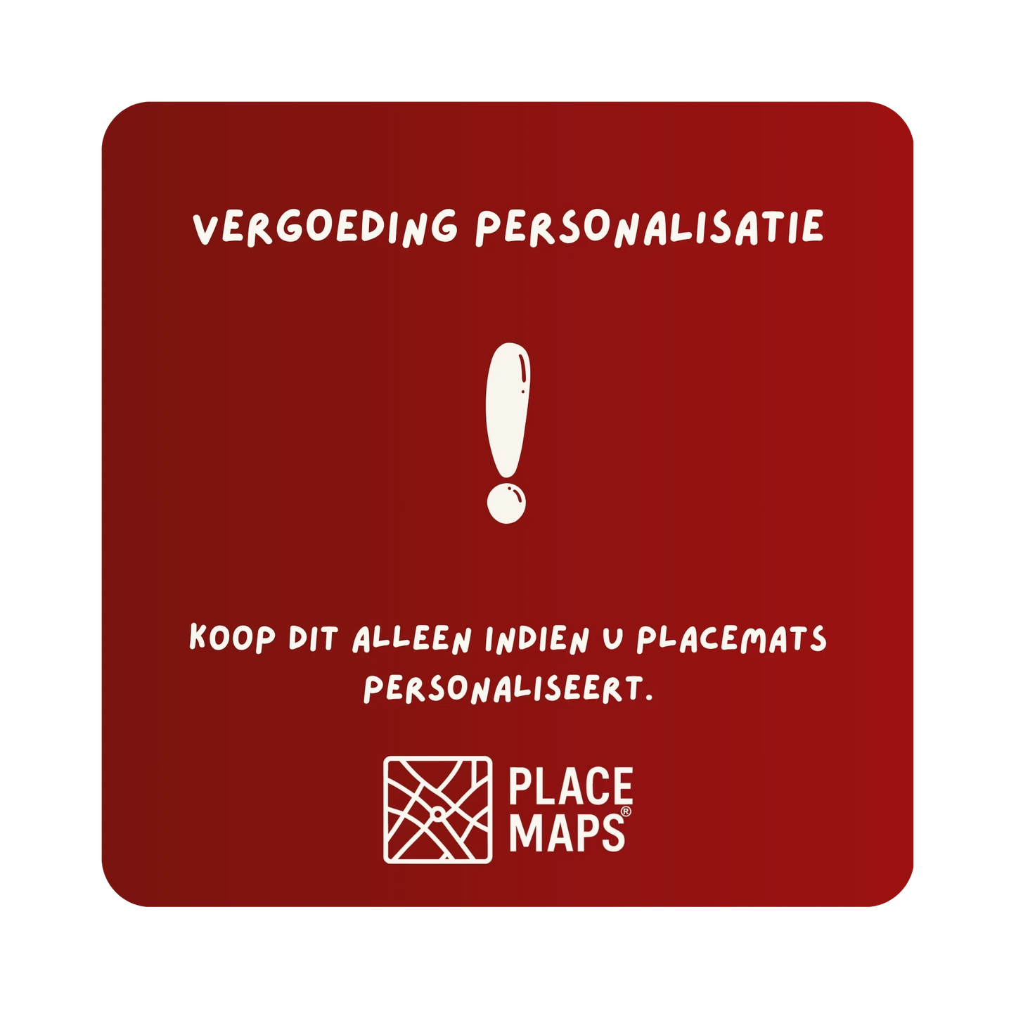 Vergoeding personalisatie gebied