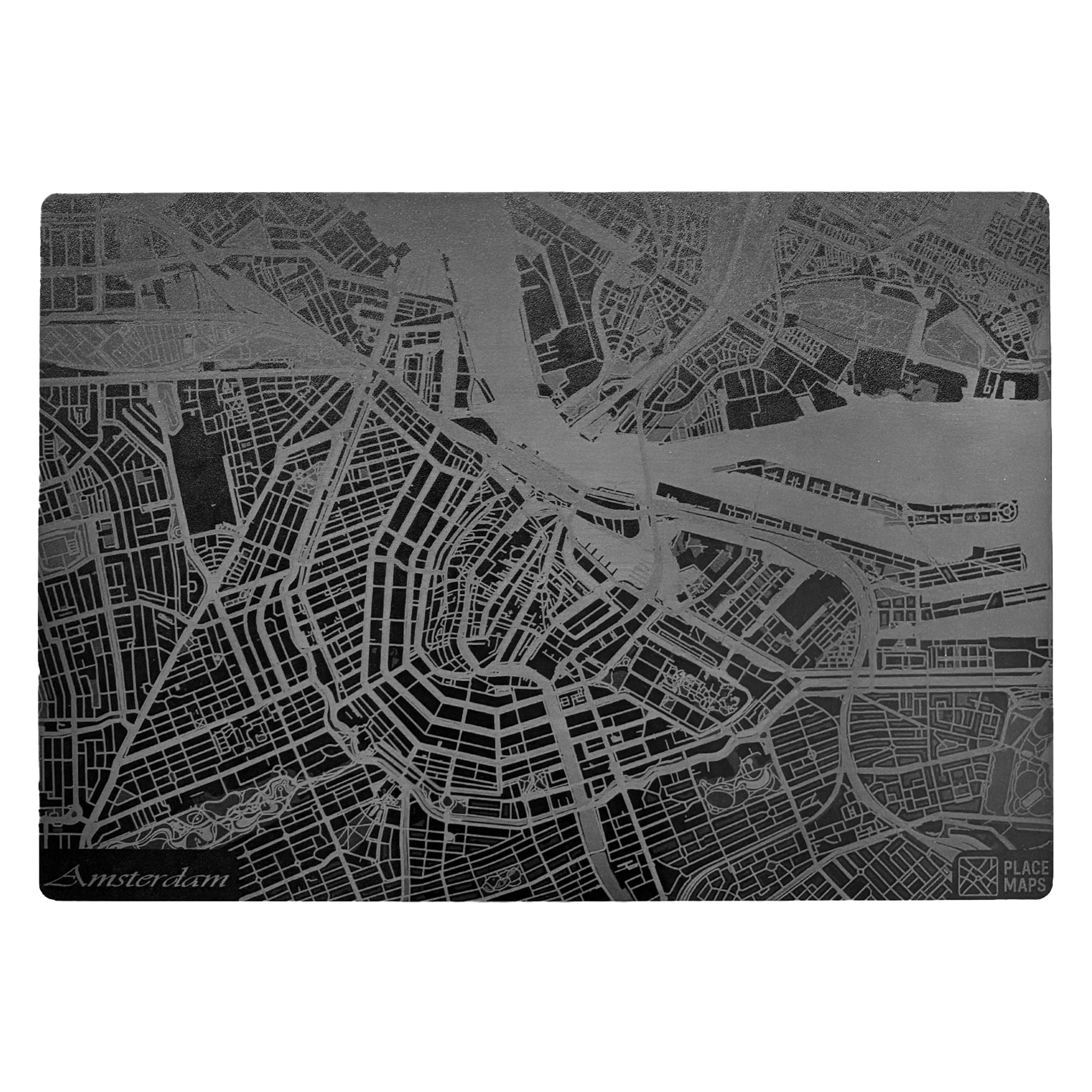 Place Maps Placemat Zwart - Rotterdam