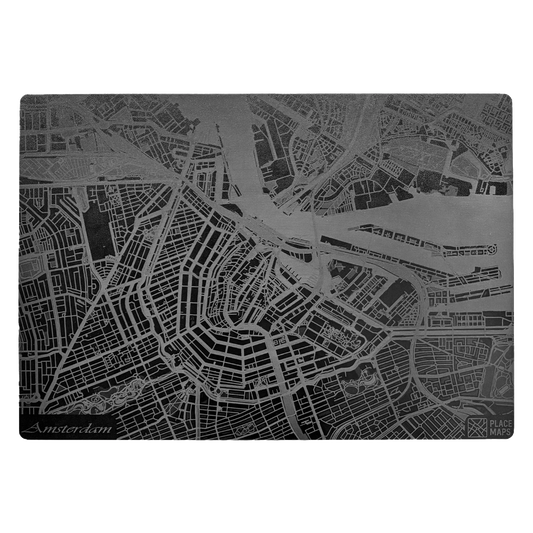 Place Maps Placemat Zwart - Rotterdam