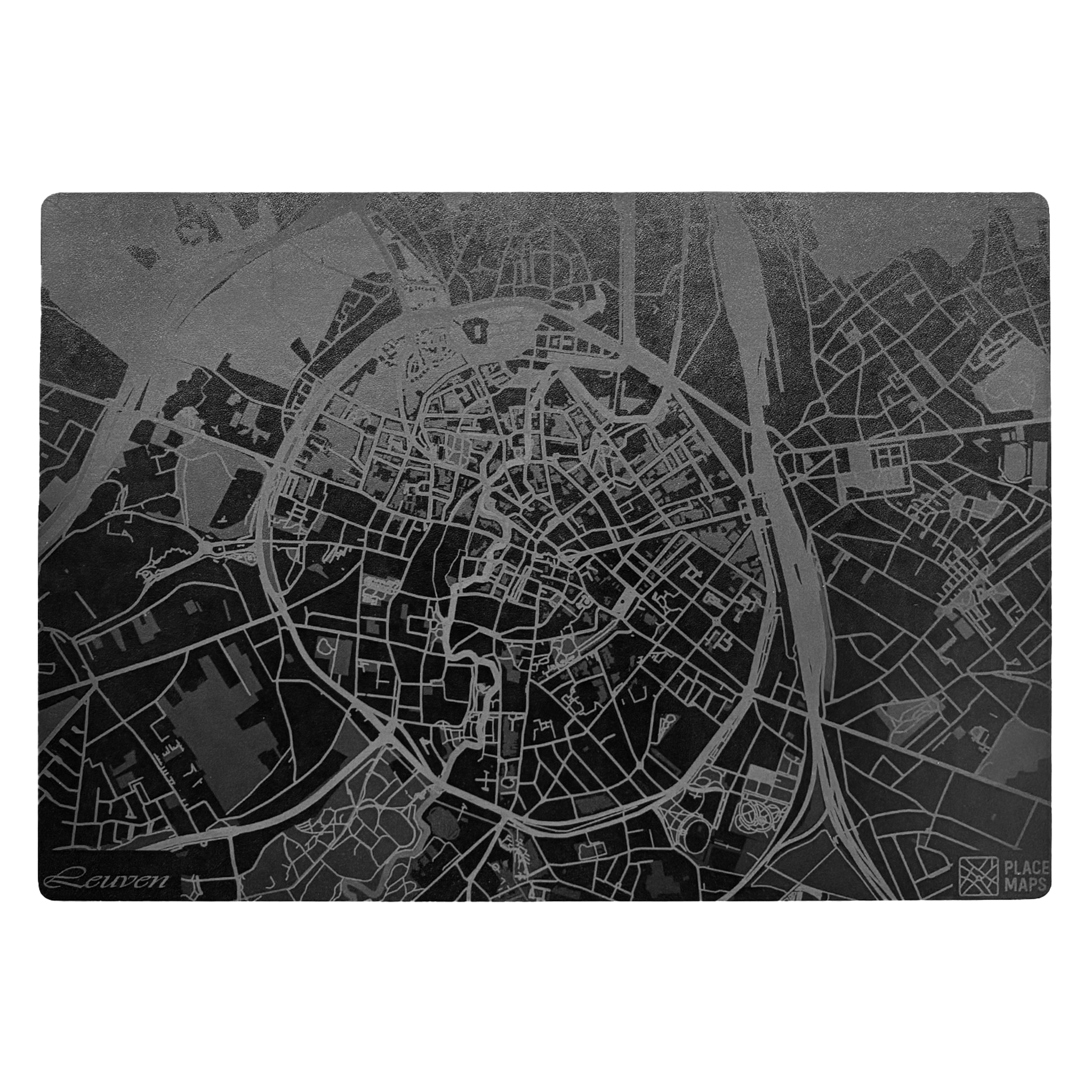 Place Maps Placemat Zwart - Leuven